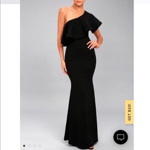 Lulu’s  So Amazed Black Maxi Dress Mermaid Style Gown